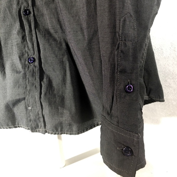 Long-sleeve slim dress shirt shiny buttons soft - Picture 5 of 6